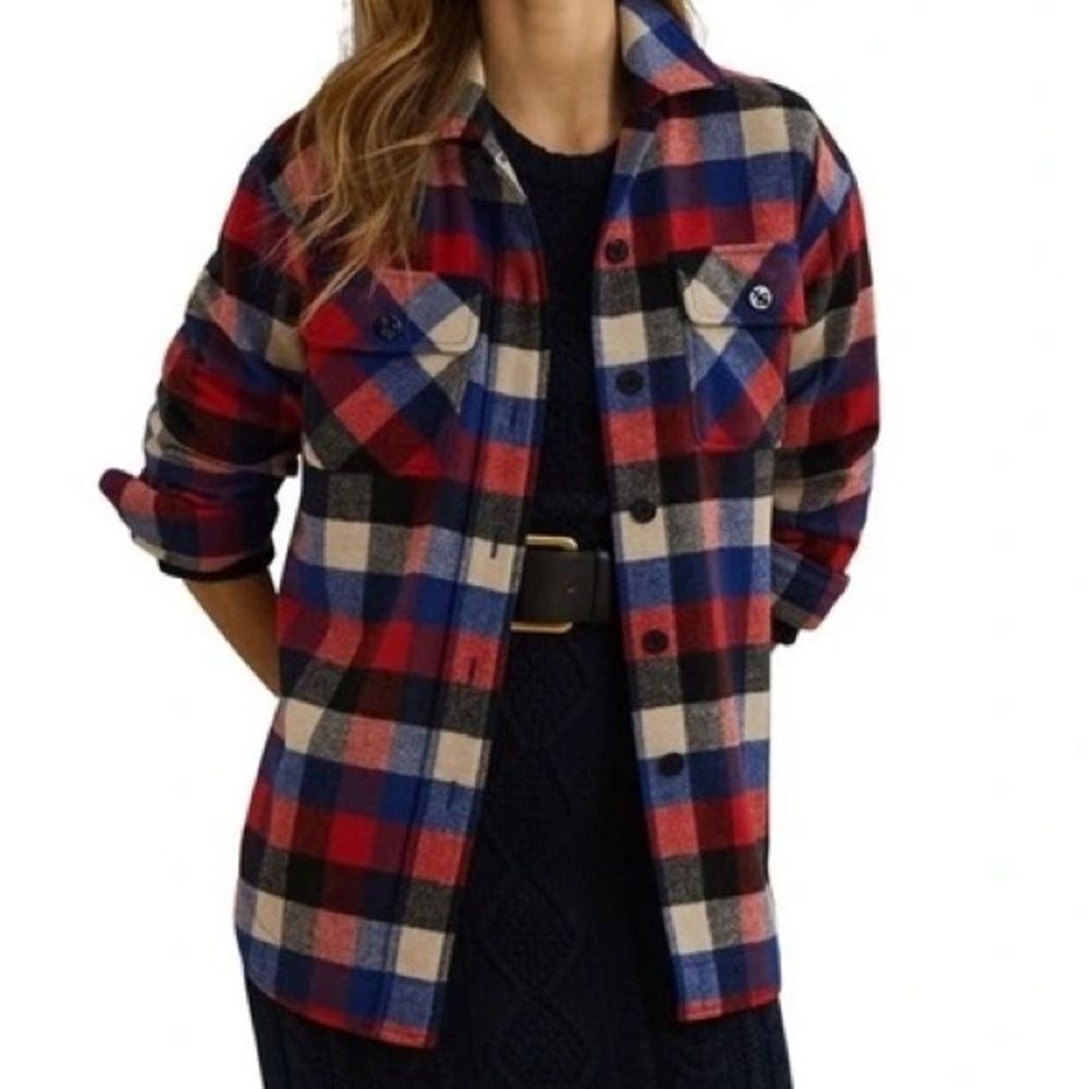 NWT Lauren Ralph Lauren Women’s Buffalo Check Belted Shirt Jacket XL - Picture 5 of 11